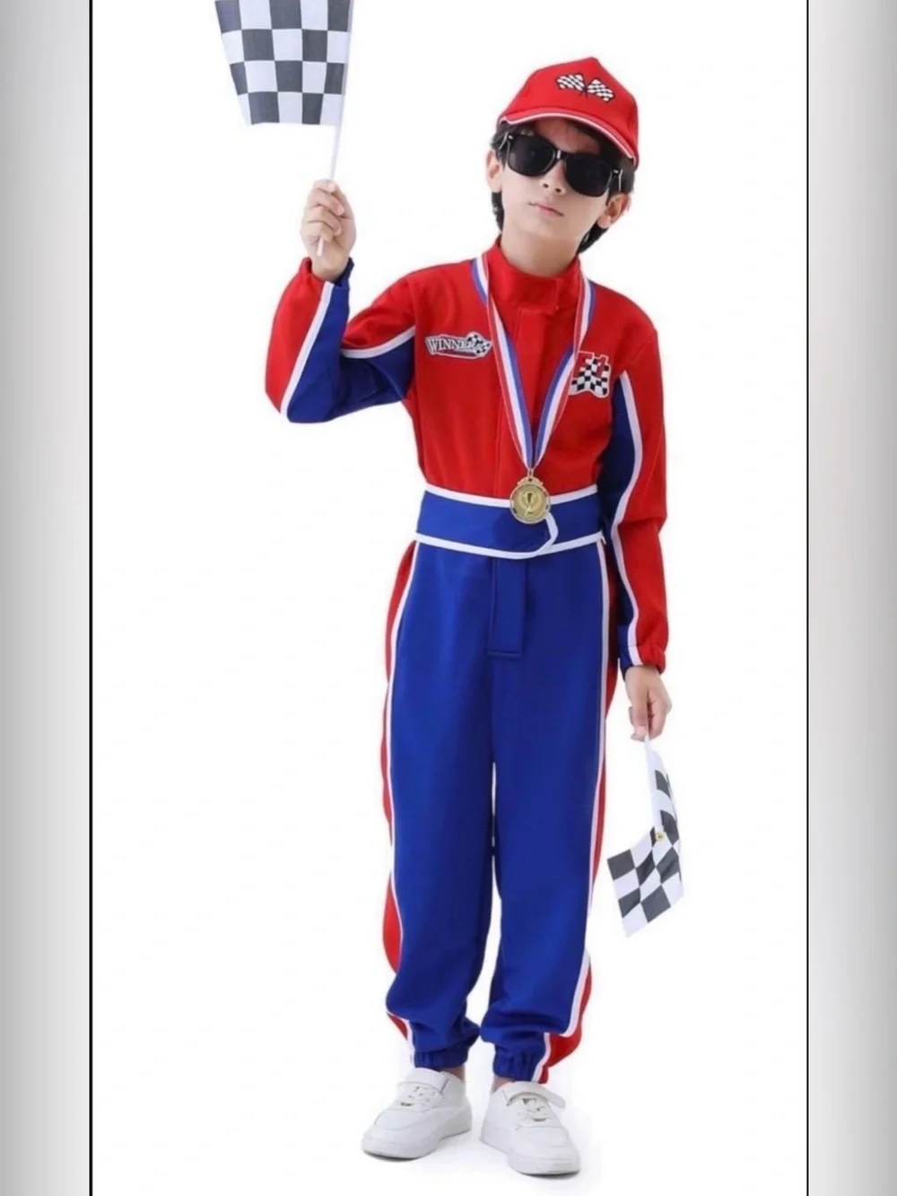 Kids Racing Suit Costume Toddler and Boys Race Car Driver Jumpsuit, Dress Up & P